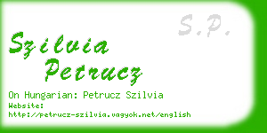 szilvia petrucz business card